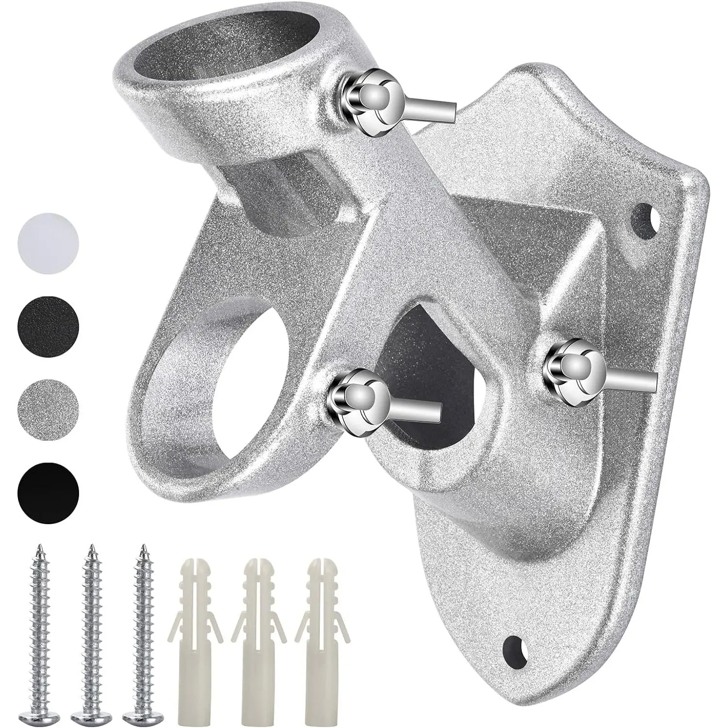Flag Pole Holder for Outside House, Heavy Duty Flag Pole Mounting Bracket, Aluminum Metal Flagpole Mount with Stainless Hardware for Outdoor,  and Rust Proof, 1" Inner Diameter (-1Pack)