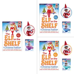 Elf on the Shelf Family Bundle -Matching Scout Elf box set and Frost Pips Elf Baby, Official Santaverse Christmas Set