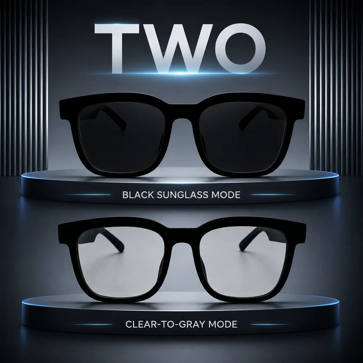AI Voice Assistant Smart Glasses, Real-Time Translator & Bluetooth Audio, TR90 Touch Control Eyewear, Black & Photochromic Sunglasses
