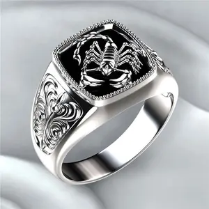 Scorpio relief men's ring poisonous scorpion memorial ring jewelry Halloween jewelry ring