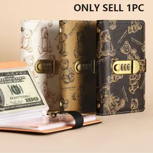 Vintage 100-Day Savings Challenge Book with Password Lock - Used for Photos, Stamps, Coins - Large Capacity Organizer Suitable for Students, Teachers, Employees - Durable Plastic Home Decoration, Savings Book, Secure Storage, Savings Challenge Planner