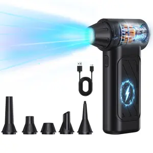 Electric Air Duster 130000 Rpm Powerful Cordless High Speed Multifunctional Jet Blower, Rechargeable Durable Brushless Motor, 3-Speed Adjustable Dust Removal for Computer Keyboard Home Car
