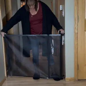 Retractable Mesh Baby Safety Gate - Expandable Mesh Barriers, 33" Tall, Extends to 55"-197" Wide (Including 71"-118" Wide), for Doorways, Stairs, Indoor/Outdoor Use