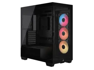 CORSAIR 3500X RS-R ARGB Mid-Tower PC Case – 3x Pre-Installed RS120-R ARGB Fans – GPU Anti-Sag Arm – Tempered Glass – Fits up to 10x 120mm Fans – Reverse Connection Motherboard Compatible