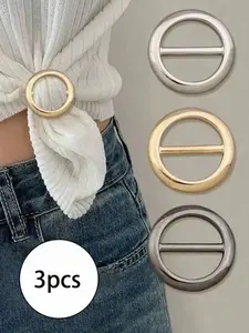 3-Piece Set Multifunctional Metal Scarf Clips, Elegant Fashion Accessories for Shirts and Dresses, Suitable for Various Occasions, Cinch Clips