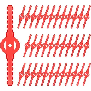 36 Pieces String Weed Trimmer Head Blade Replacement Plastic Cutter Weed Mover Blade Lawn Mower Accessories for Cordless Grass Trimmer Garden (Red)