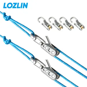 LOZLIN 6PCS Outdoor Gear Lanyard Set with Case Retractable Safety Tethers for Camping Hiking Backpacks & Tents Anti-Loss Coiled Cord Kit Travel Accessory