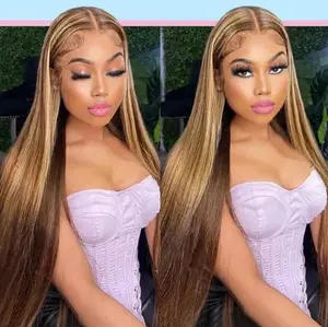 Tinashe Human Hair 6x5 Pre-Cit HD Lace Highlight Honey Blonde  Pre-Bleached Knots Pre Plucked Hairline Ready To GO Glueless Lace Closure Color Wig