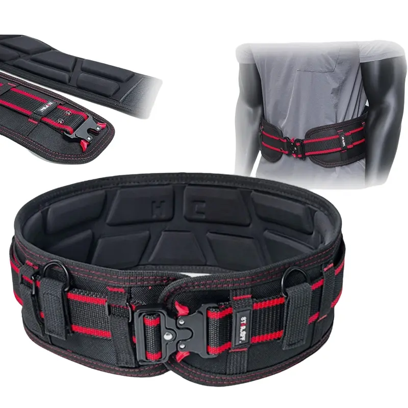 Starjiffji Wide Belt Thick Tactical Waistcoat, Adjustable Tool Belt for Electrical Repair Outdoor Sports, 3D Design, Front Narrow Back Wide, Flexible, Tool Bag Organizer, Convenient Tool Pockets and Can Be Attached to a Tool Bag