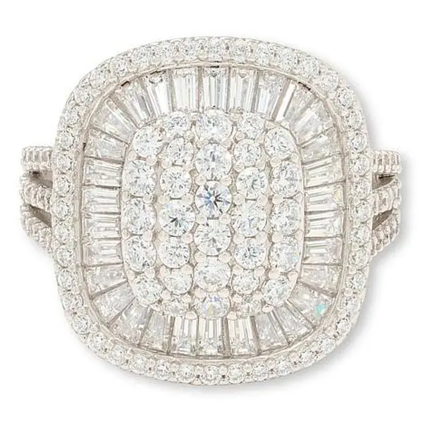 Radiance by Absolute™ 3.2ctw Oval Tapered Baguette Cluster Ring