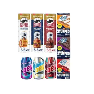 Fan Favorite Snack Bundle- 3 Pringles Miller lite, 3 Poptarts Stuffed, & 3 Mountain Dew American Pack