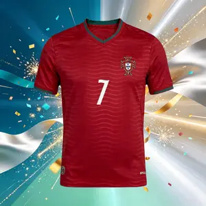 2026 Portugal Home And Away Red Green Black 7# Cristiano Ronaldo Short Sleeve Soccer Jersey Fans Version