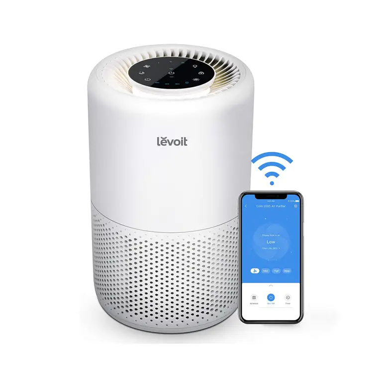 LEVOIT Core200S Smart WIFI Control Air Purifier for Bedroom Home, 3 in 1 Filter for Allergies, Viral, Pollutants, Smoke, Dust, Pet Odors, 24dB Quiet
