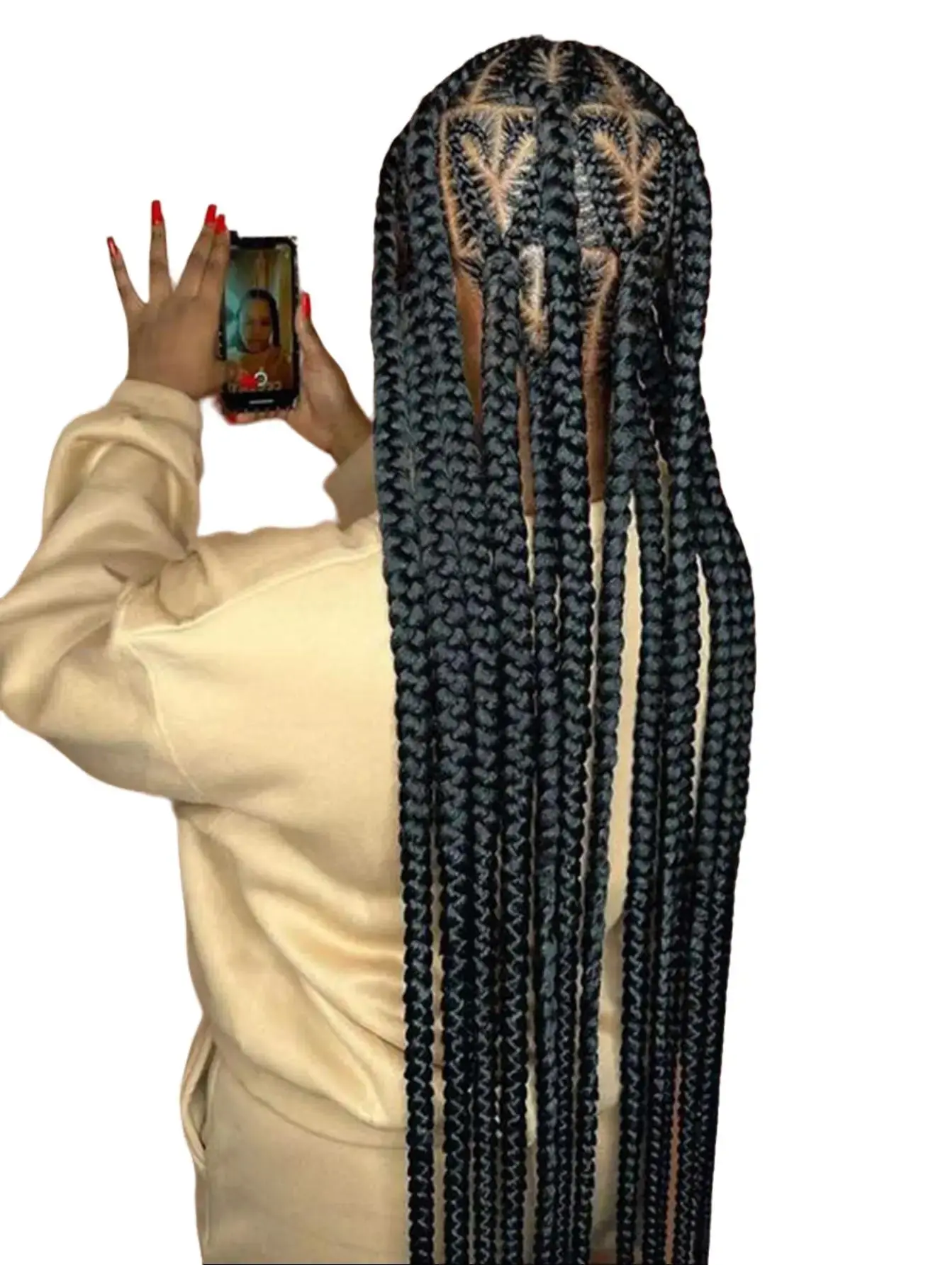 Goddess Cornrow Braided Wigs Synthetic 360 Full Lace Wigs Heart Shape Knotless Braiding Wig For Black Women With Baby Hair Colored Knotless Box Braids Wig