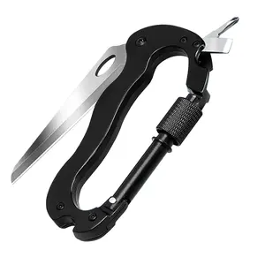 Multitool Carabiner with Pocket Knife Keychain Clip Screwdriver Bottle Opener US