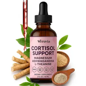 Cortisol Supplement Liquid Drops, 17-in-1 Cortisol Reducer w. Ksm-66 Ashwagandha Theanine Rhodiola Rosea Magnesium Phosphatidylserine, Hormone Balanced & Lower Cortisol for Women Calm* Relaxation