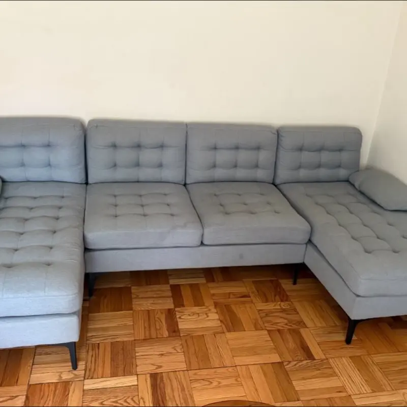 Modern 4 Seat Sectional Sofa U Shape Couch Set with 2 Chaise Metal Leg