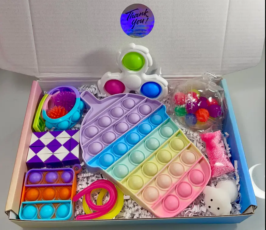 Colorful Boba Shake Pop It Fidget Box - Fidget with Colorful Boba Design for Fun and Stress Relief