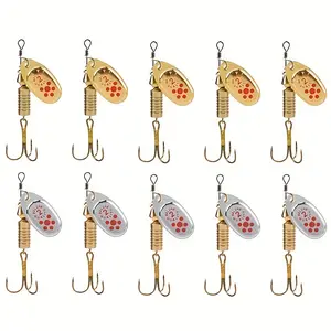 10pcs Metal Spoon Spinner Bait, Pike Fishing Lure , Artificial Fishing Bait, Kit, Fishing Gear,Outdoor,Gifts for Men