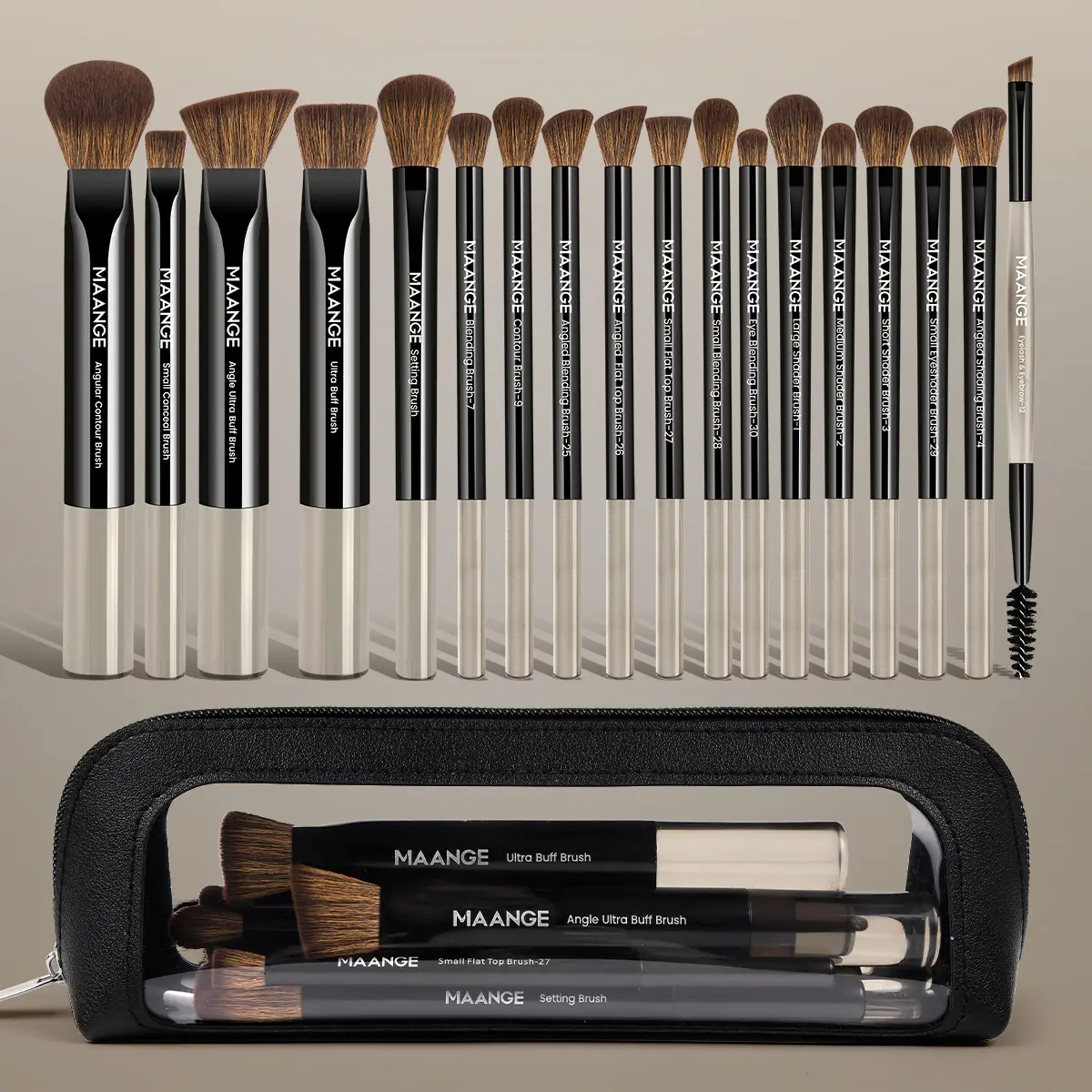 MAANGE Makeup Brush Set – 18 Professional Multi-Function Brushes with Storage Bag,Soft Bristles for Powder,Liquid & Cream Makeup,Beginner-Friendly Makeup Tools for Women#DealsForYouDays#SummerWins