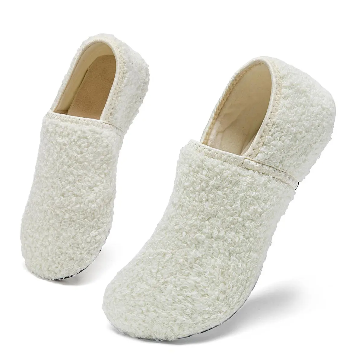 Women's Basic House Slippers, Cozy Fluffy Fabric Slip-Ons, Lightweight & Foldable with Non-Slip Sole for Indoor Outdoor Use tiktokshopbacktoschool