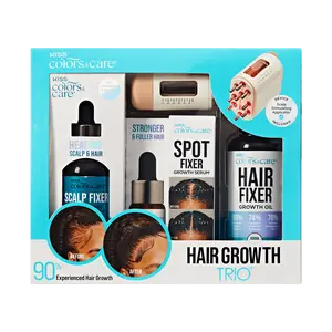 KISS Colors & Care Hair Growth Trio with Scalp Stimulating Applicator, Hair Oil & Treatment for Haircare Needs