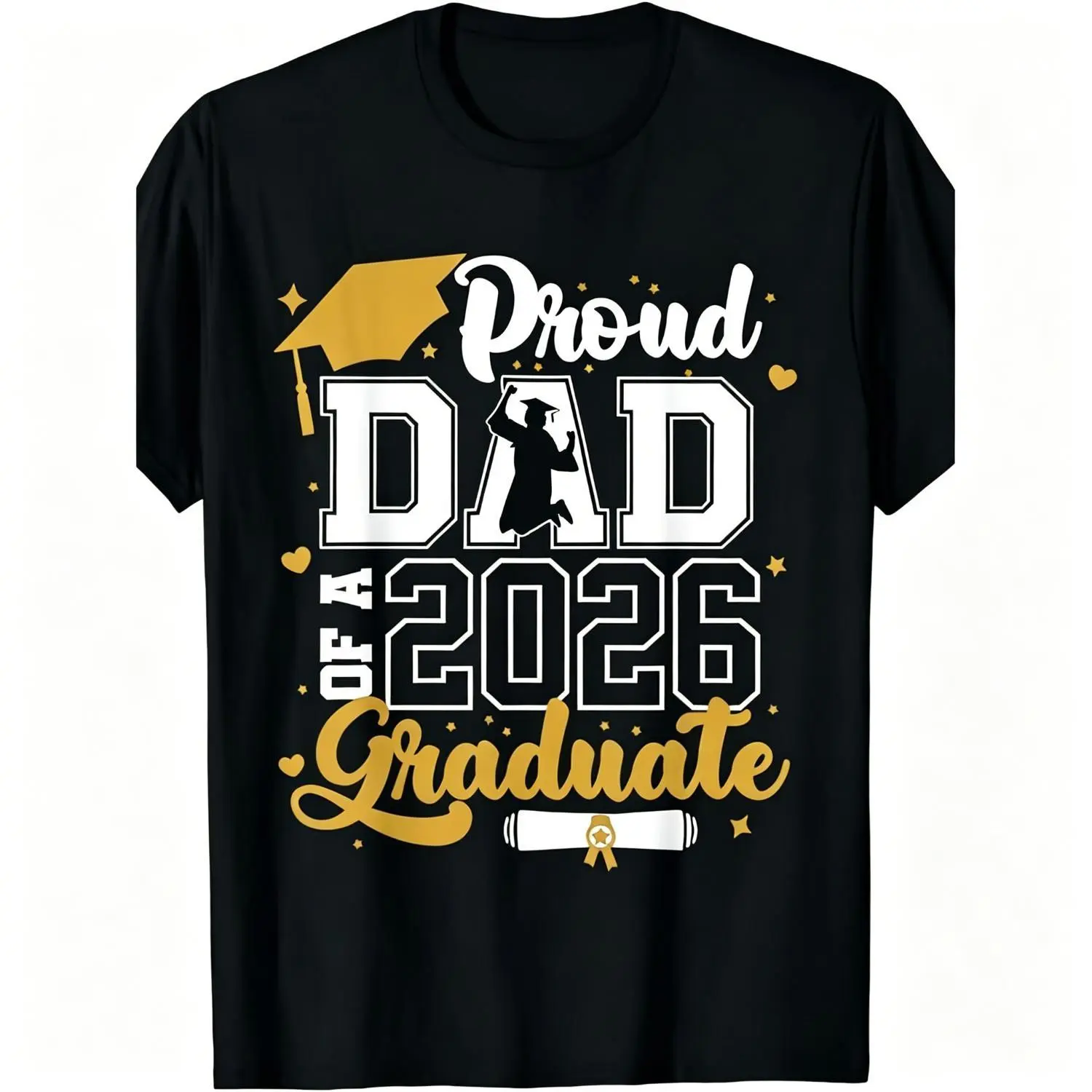 Class of 2026 Cotton T-shirt Proud Mom of a 2026 Senior Unisex Short Sleeve Shirt with Graduation Design Perfect for Promotion Parties and Gown Events