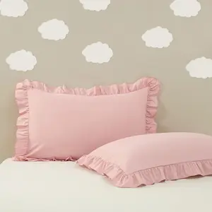 Toddler Pillow Case 14x20, Pink Kids Pillow Case Envelope Closure Pillowcase, Soft Breathable and Non Shrinking Microfiber Pillow Cases Ruffle Pillow Cases