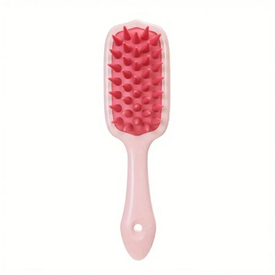 Long Handle Silicone Scalp Massager Shampoo Brush for Deep Cleaning & Dandruff Removal, Portable Manual Hair Scrubber for Adult Men & Women, Male, Female, Home Bathroom Routines, Naturally Derived, Natural Hair Brushes & Combs, Flexible Hair Brushes & Com