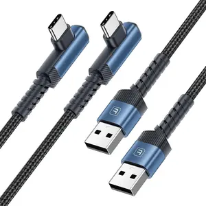 USB C  Right Angle, 2-Pack 1.6ft USB A to USB C Charger  90  Braided   Cord for  15/15 Plus/15 Pro/15 Pro Max/ Galaxy S10 S10+,  V30,