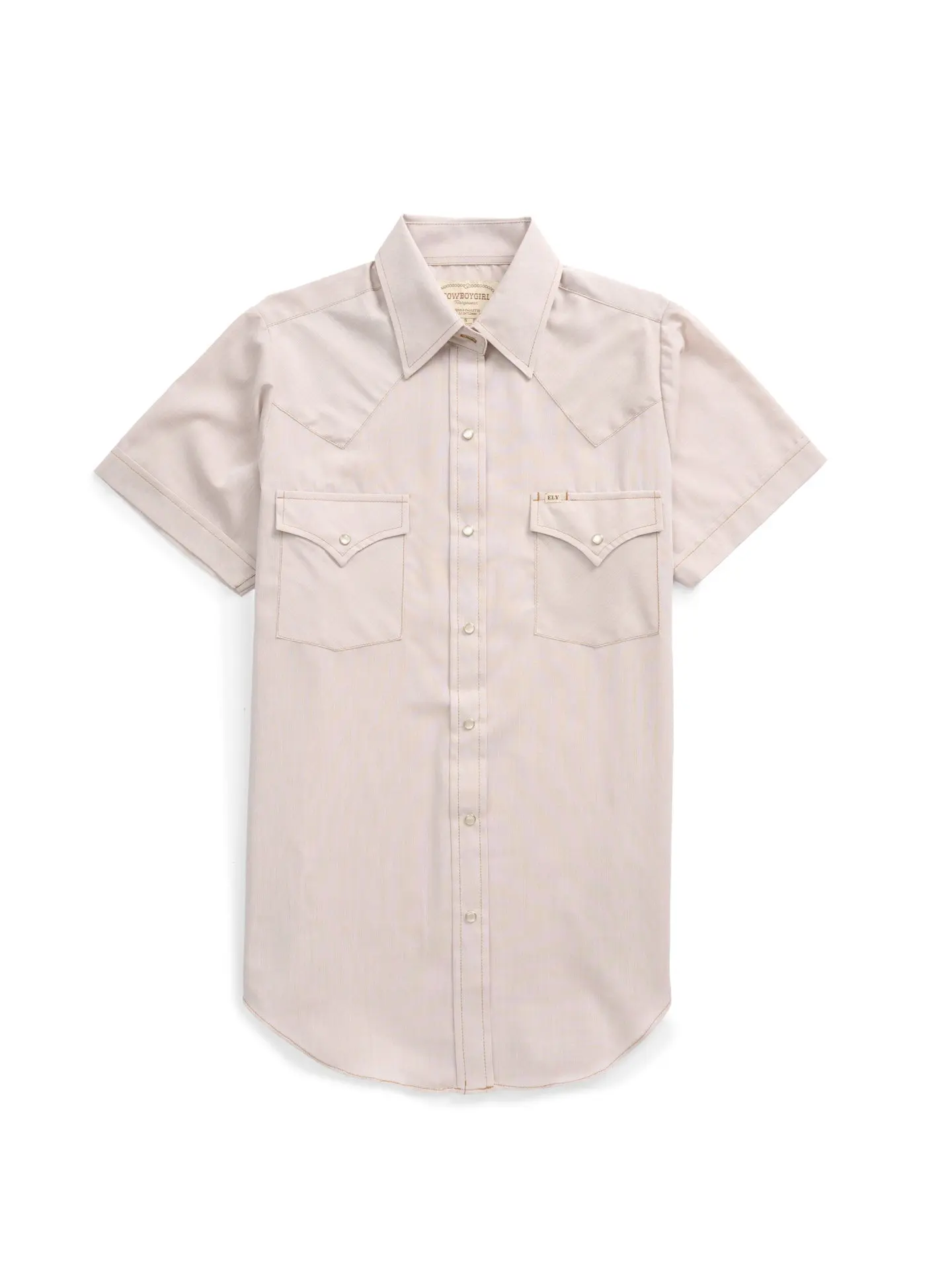 Women's Loose Fit Western Snap Chambray Blouse - Short Sleeve Lightweight Polyester Top with Pearl Snaps, Flap Pockets, Elegance for Girls' Punchy Western Outfits