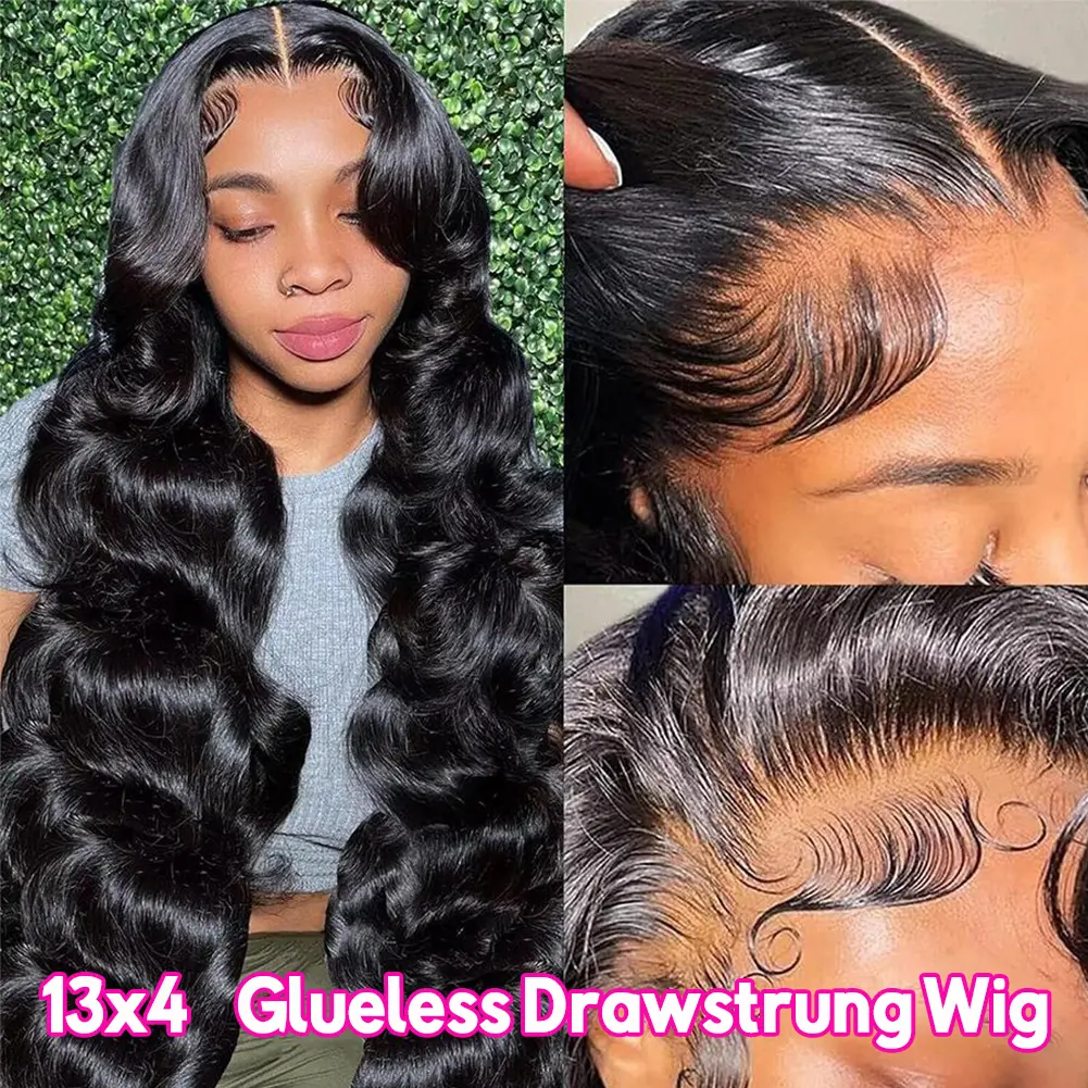 13x4 Drawstring Glueless Wig