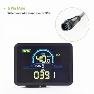 P5c 6pin Electric Bicycle Color LCD Display Instrument Waterproof Controller Connection, Compatible Only with Uart 2 Protocol