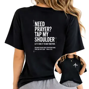 Need Prayer - Tap My Shoulder Let’s Pray Christian Faith , Bible Verse Matthew 18:20, Religious Inspirational Fall Winter Outfit Womenswear