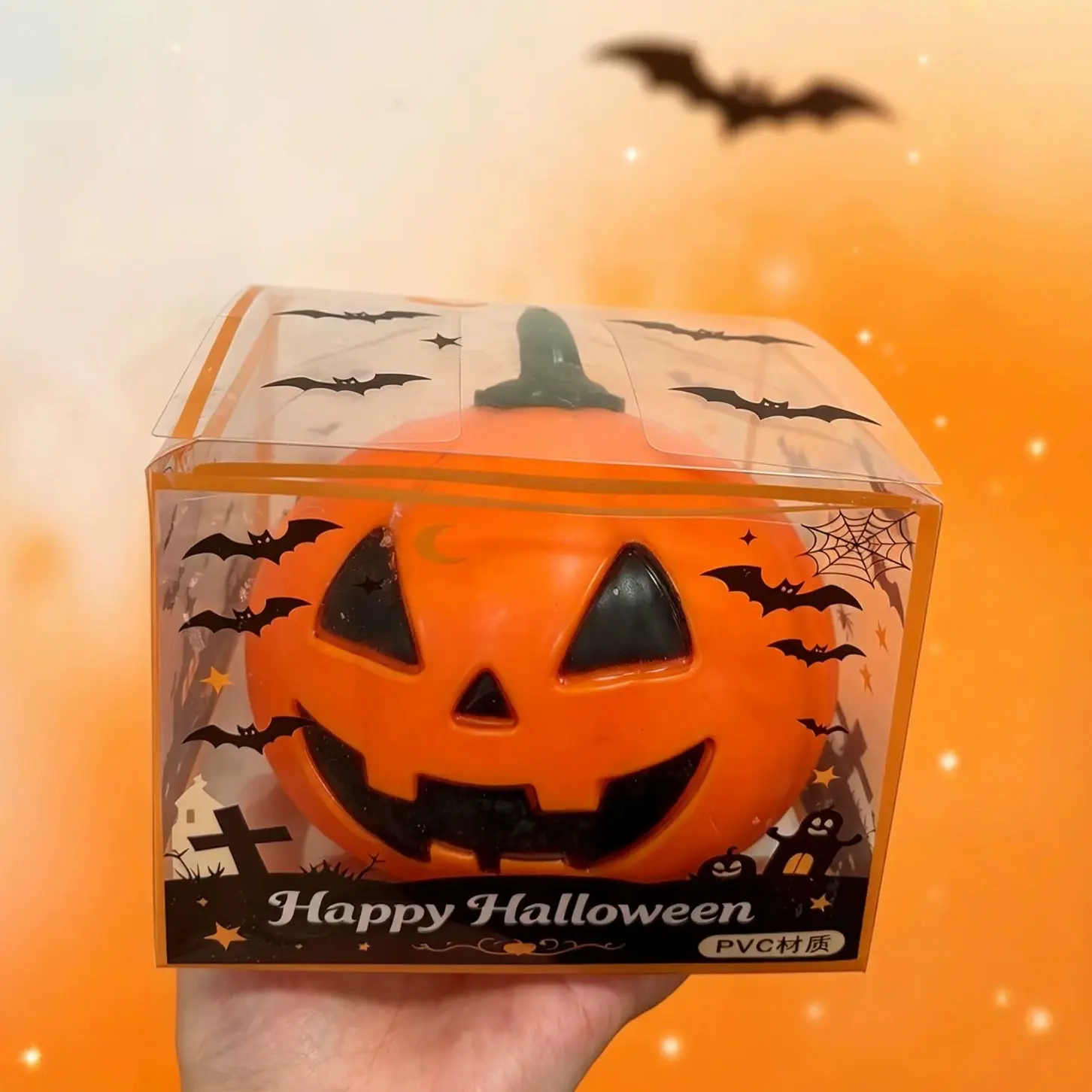 Halloween Pumpkin Squishy Toy - Soft Slow Rising Stress Relief Fidget Toy, Unisex Quirky Cool Gift for Kids, Boy Gifts, Novelty Gag Toy