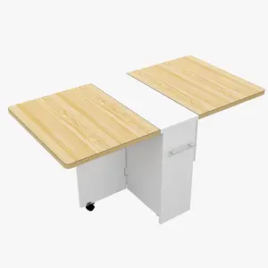 Folding Dining Table with Drop Leaf and 2 Storage Racks-Ideal for Small Spaces，Versatile Collapsible Extension Dinner Kitchen Office Desk Table, Foldable Extendable Space Saving Furniture