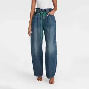 KBB by KAHLANA Women's Barrel Leg 'The Paper Bag Jean'