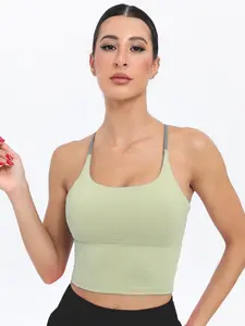 Sporty Women's Plain Criss Cross Sports Bra, Comfort and Durability Sports Crop Cami Top, Ladies Sportswear for Indoor Outdoor Wear, Gym Clothes, Yoga Bra, Workout Bra, Activewear