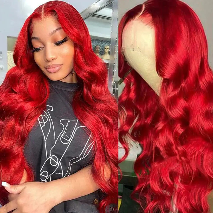 13x6 Hot Red Body Wave