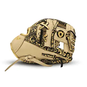 11.50" Double Welting I Web Floral Black-Gold, Tan Glove