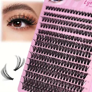 280 Clusters 40D Cluster Lashes Extension Mix 8-16mm Natural Thick Individual DIY Eyelash Clusters Reusable Eyelash Extensions, Cosmetic