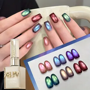 XEIJAYI Nail Art Aurora Cat's Eye Gel Set 6 Colors Super Bright Variable Shiny Salon Tools for Women's Fashion Design