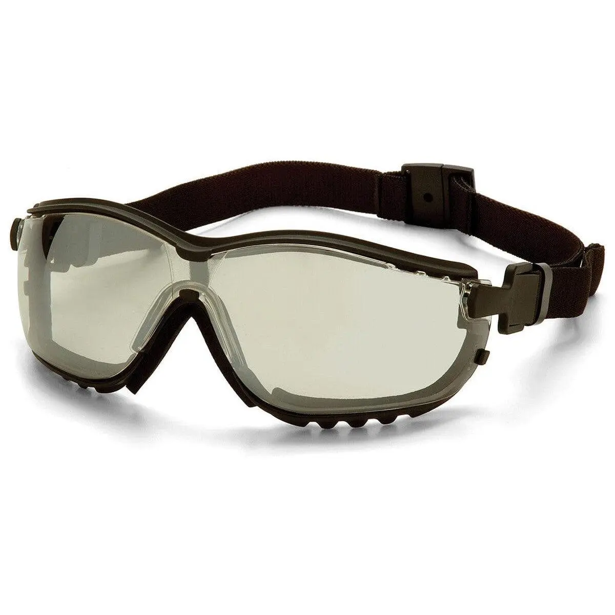 Pyramex V2G Safety Glasses & Goggles - Black Frame, 143mm, Versatile Bisphenol A (BPA)-Free, Anti-Fog Both Indoor/Outdoor Lens, Ratchet Adjust Work Safety Glasses for Construction Needs