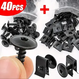 Car Self-tapping Screw Fasteners, Automotive Auto U-shaped Spacers Self-tapping Screws Kit, Auto Motorcycle Modification Accessories, Body Screw, Car Accessory