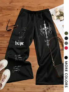 Women's Graphic Print Sweatpants, Street Fashion Casual Pants for Daily Wear, Ladies Bottoms for All Seasons