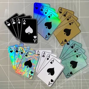 1PC Playing Card Motorcycle Stickers, Waterproof Vinyl Decals for Motorbike Front Fairings, Scooter Bodies, Side Panels, Fuel Tank, DIY Car Windows, Creative Playing Card Decoration, Truck Sticker