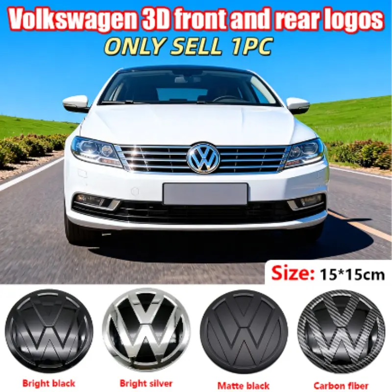 Volkswagen Car Emblem Hood Decoration, Scratch Resistant Durable Front Badge Replacement, Fits Tiguan 2017-2020 & More Vw Models