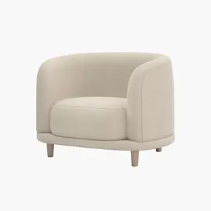 Cora Velvet Curved Lounge Chair by Acanva