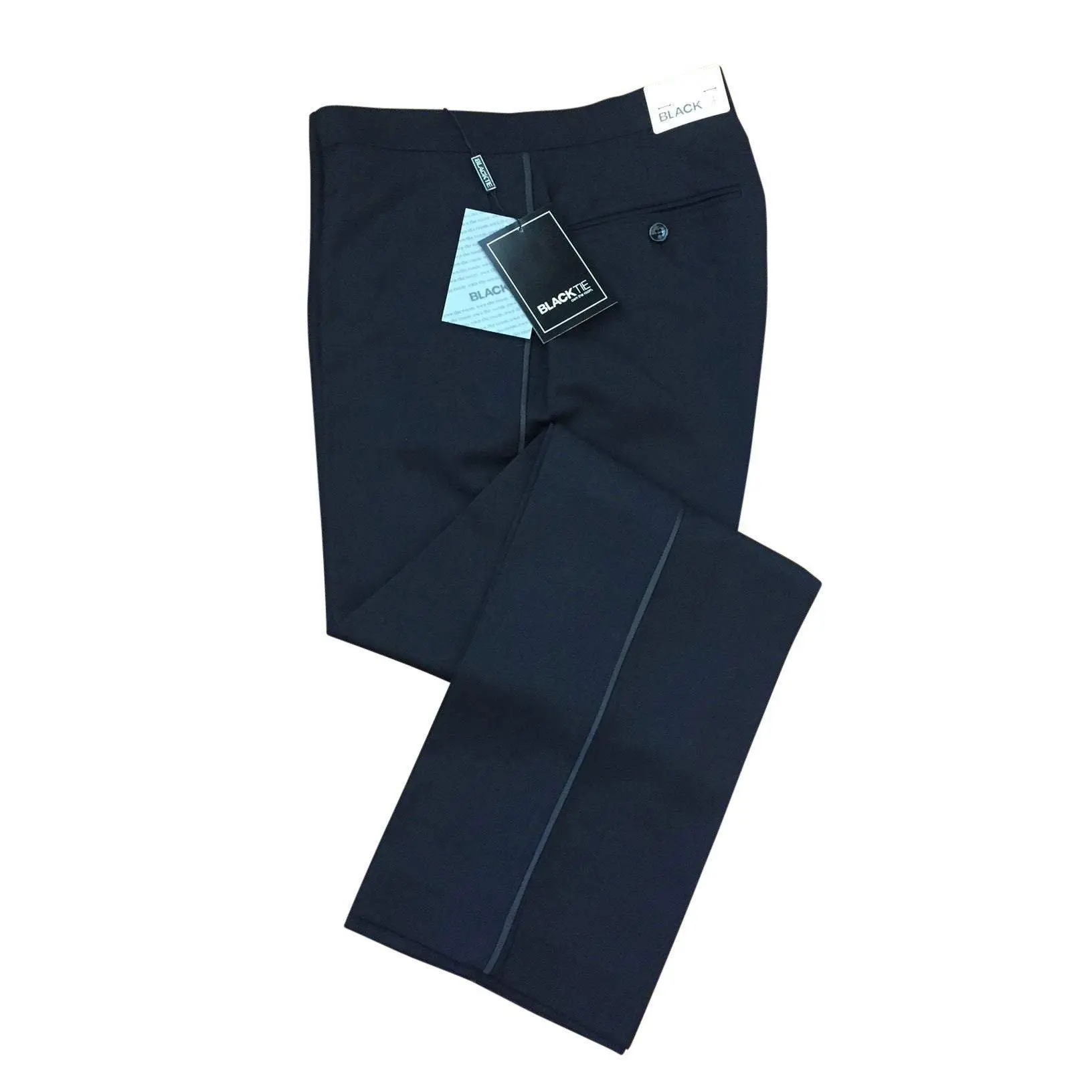 "Washington" Black Stretch Blend Tuxedo Pants "Washington" Black Stretch Blend Tuxedo Pants