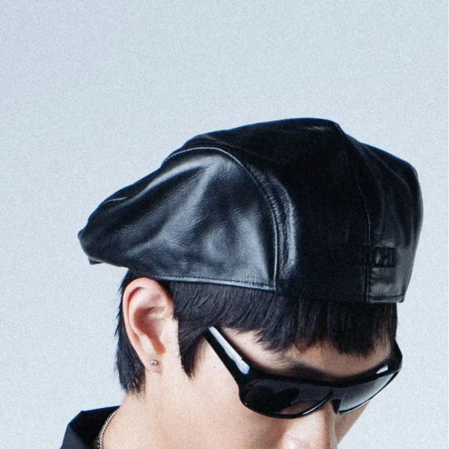Leather Beret Hat - Flat Cap Men's Style